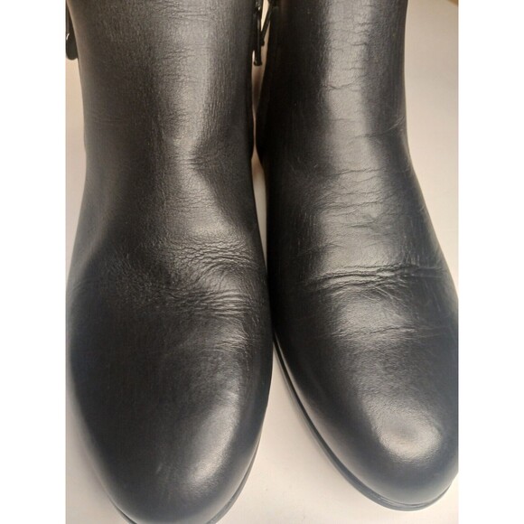 Munro Averee Sz 5 Black Calf Leather Ankle Boot Double Zipper Shock Absorption - Picture 11 of 14